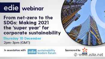 Speakers confirmed for edie's next webinar: Making 2021 the 'super year' for corporate sustainability