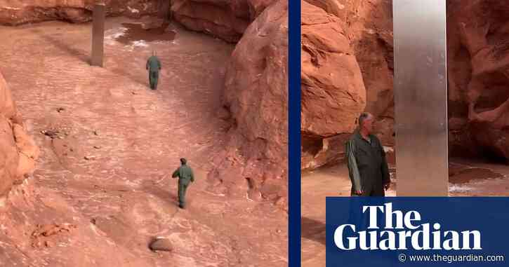 'This is wild': state employees find mysterious monolith in Utah desert – video