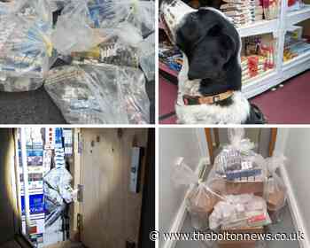 Sniffer dog Ricco uncovers thousands of packets of illegal cigarettes at a shop in a series of raids