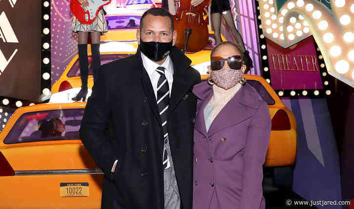Jennifer Lopez Joins Alex Rodriguez to Light Up Saks Fifth Avenue's Holiday Window!