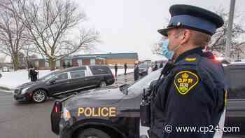 Procession carries body of slain OPP officer from Toronto to Manitoulin Island - CP24 Toronto's Breaking News