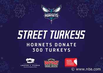 Hornets Donate 300 Turkeys to WFNZ&#039;s Street Turkeys