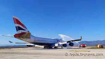 Retired British Airways plane catches on fire during dismantling in Spain