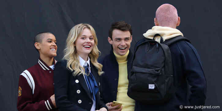 Thomas Doherty Rocks Letterman Jacket On 'Gossip Girl' Set Before Thanksgiving Break