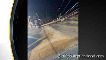 Downed Utility Poles Close Portion Of Leechburg Road In Penn Hills