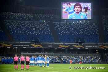 Napoli players don Maradona's No. 10 jersey before Rijeka clash