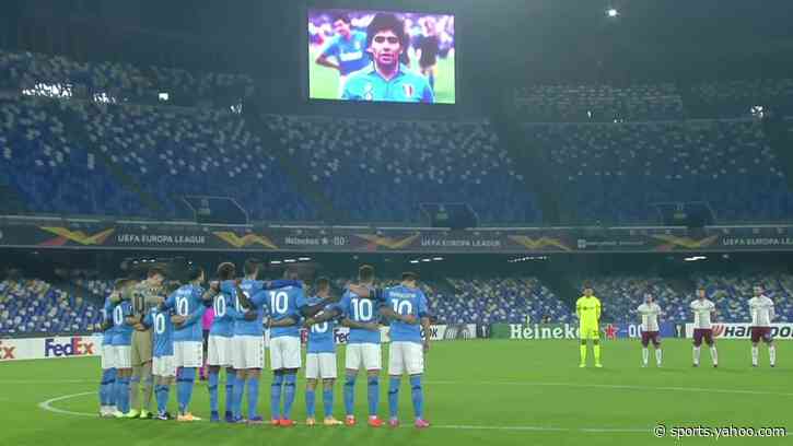 Napoli hold moment's silence for iconic son Maradona