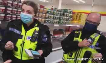 Maskless Farmfoods customer rows with police as they issue her fine - despite claims she is exempt