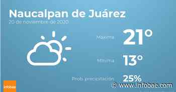 Previsión meteorológica: El tiempo hoy en Naucalpan de Juárez, 20 de noviembre - Infobae.com
