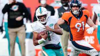 Dolphins downgrade Tua Tagovailoa to doubtful for Week 12 with thumb injury, Ryan Fitzpatrick in line to start
