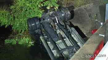 Man and child rescued after car flips into bayou in southeast Houston - KTRK-TV