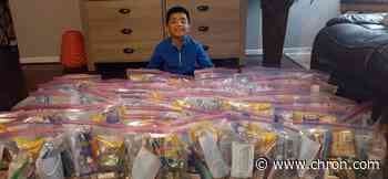 Houston boy gives 'blessing bags' to Houston's homeless people - Chron