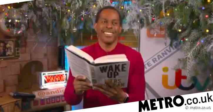 Andi Peters kicks Piers Morgan’s book across the room as they awkwardly clash over awards