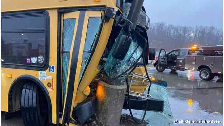 Port Authority Bus Driver Taken To Hospital After Crashing Into Light Pole At Monroeville Mall