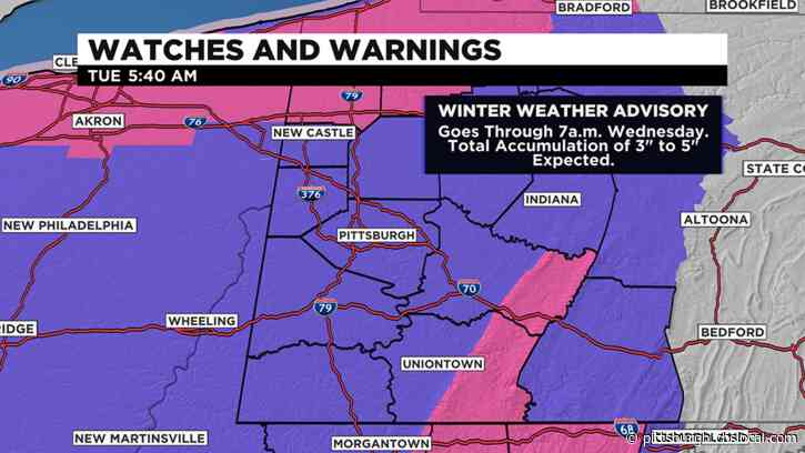 Winter Weather Advisory, Winter Storm Warning In Effect For Western Pa.