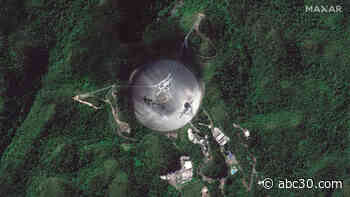 Huge Puerto Rico radio telescope, already damaged, collapses