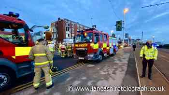 Eight fire engines tackle huge blaze at derelict Blackpool hotel