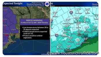 Freeze warning issued for Houston area - Houston Chronicle
