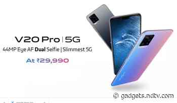 Vivo V20 Pro 5G Launched in India With Snapdragon 765G SoC, Dual Selfie Camera: Price, Specifications