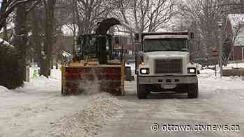 Ottawa deploys snow plows, issues on-street parking ban for Monday - CTV News Ottawa