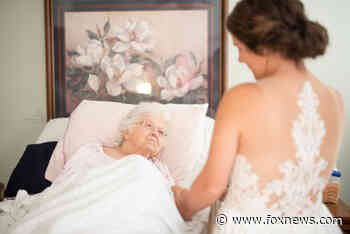 Bride stages first look with grandmother in hospice before wedding day