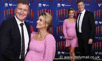 Simon Pryce's wife Lauren Hannaford shows off her baby bump at the opening night of Pippin