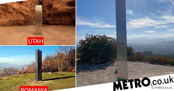Third metal monolith in California matches the ones in Utah and Romania