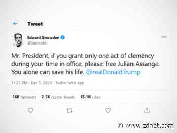 Edward Snowden asks Trump to pardon Wikileaks founder Julian Assange