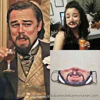 Laughing Leo Meme Face Mask