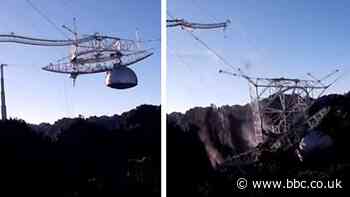 Puerto Rico: The moment the Arecibo Observatory telescope collapsed