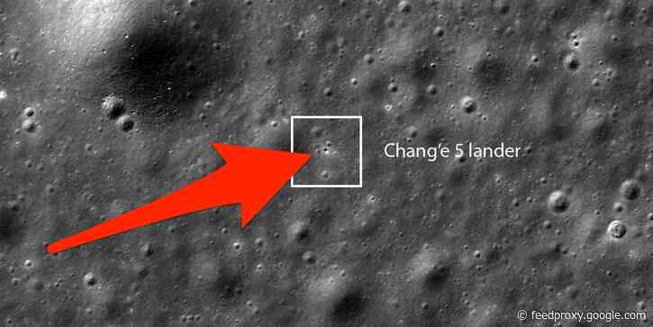 NASA took a photo of China's moon rock-collecting robot on the lunar surface before it rocketed back toward Earth