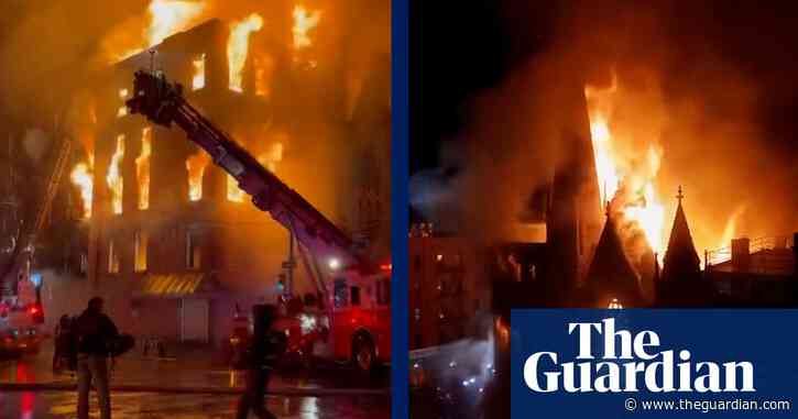 Huge blaze engulfs New York church housing Liberty Bell – video