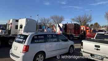 Trucking convoy rallies against COVID-19 restrictions in Lethbridge - Lethbridge News Now