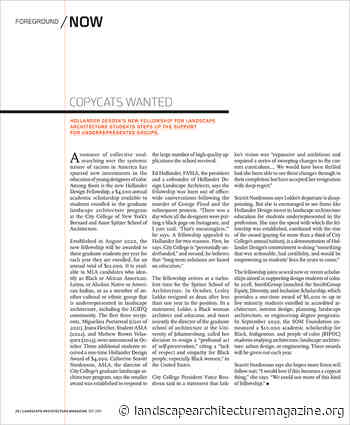COPYCATS WANTED - Landscape Architecture Magazine
