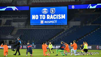 PSG, Istanbul Basaksehir players kneel together before UCL match resumes