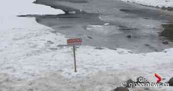 Warm Alberta weather prompts thin ice warning