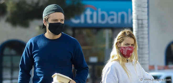 Sebastian Stan & Girlfriend Alejandra Onieva Mask Up While Picking Up Lunch at The Grove