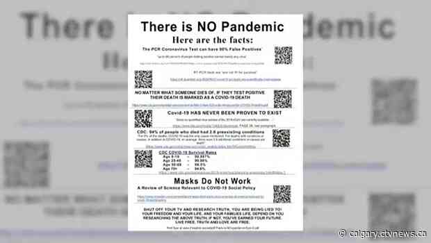 Flyers spreading misinformation hit Calgary mailboxes