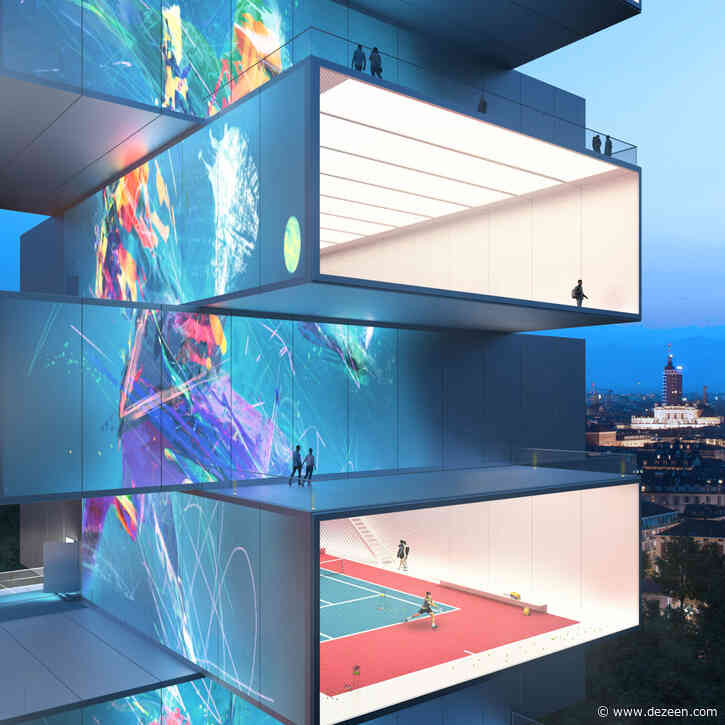 Carlo Ratti Associati stacks tennis courts on top of each other for Playscraper building