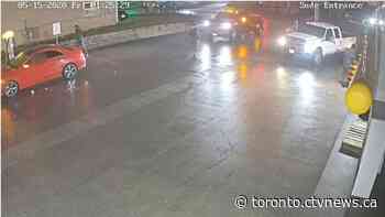 Toronto police release surveillance video of shooting in Scarborough involving two tow trucks