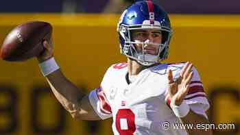 Giants QB Jones (hammy) questionable vs. Cards