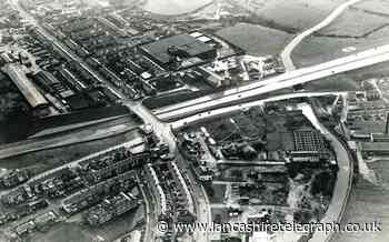 Bird's eye view of how M65 re-shaped Clayton-le-Moors in 1985