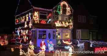Family decorates house in 6,000 lights to raise money for neighbour