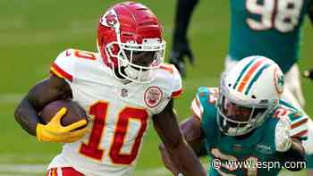 Two touches, two touchdowns for Chiefs' Tyreek Hill