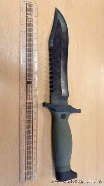 Man arrested after being found with large knife in Tonge Fold