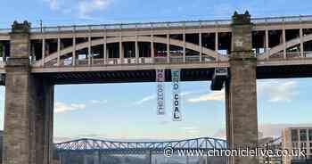 'End coal' banners hung from High Level Bridge