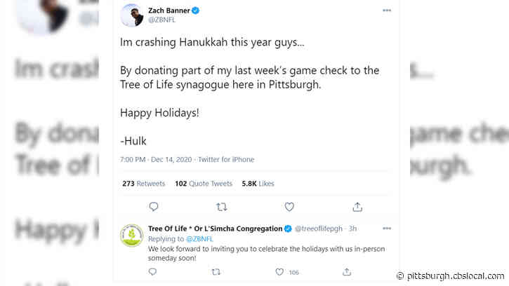 Pittsburgh Steelers Offensive Lineman Zach Banner Donating Part Of Game Check To Tree Of Life Synagogue