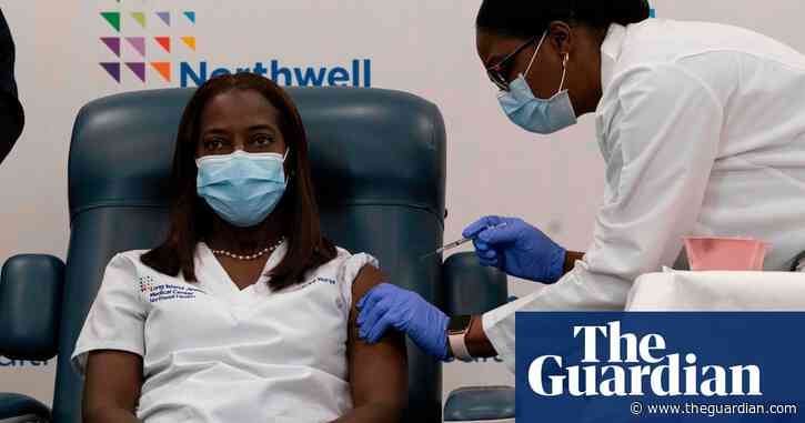 ‘Huge sense of relief’: nurse one of first in US to get Covid vaccine – video