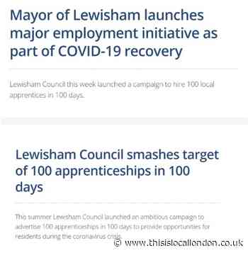 Lewisham's apprenticeship target appears to change