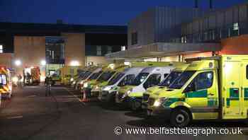 Chaotic scenes outside Antrim Hospital as patients treated in ambulances in car park